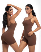 Enterizo deportivo corto con efecto segunda piel