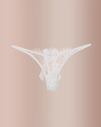 Curvvvy® BlossomLace – Tanga de encaje estilo pestaña con tiras finas y lazo floral