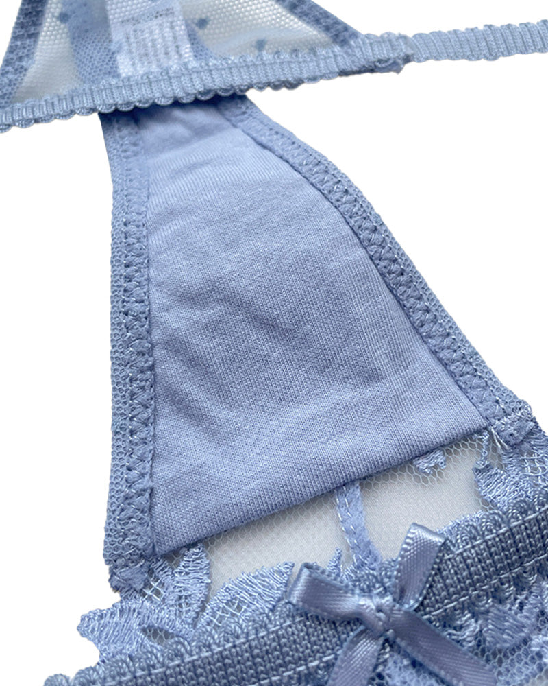 Curvvvy® BlossomLace – Tanga de encaje bordado francés y diseño transparente