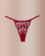 Curvvvy® BlossomLace – Tanga de encaje bordado francés y diseño transparente