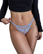 Curvvvy® BlossomLace – Tanga de encaje bordado francés y diseño transparente
