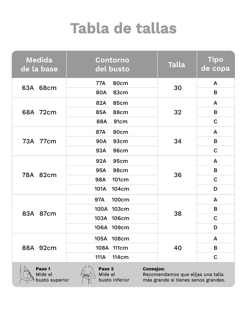 Brasier con varilla y relleno para realce sexy