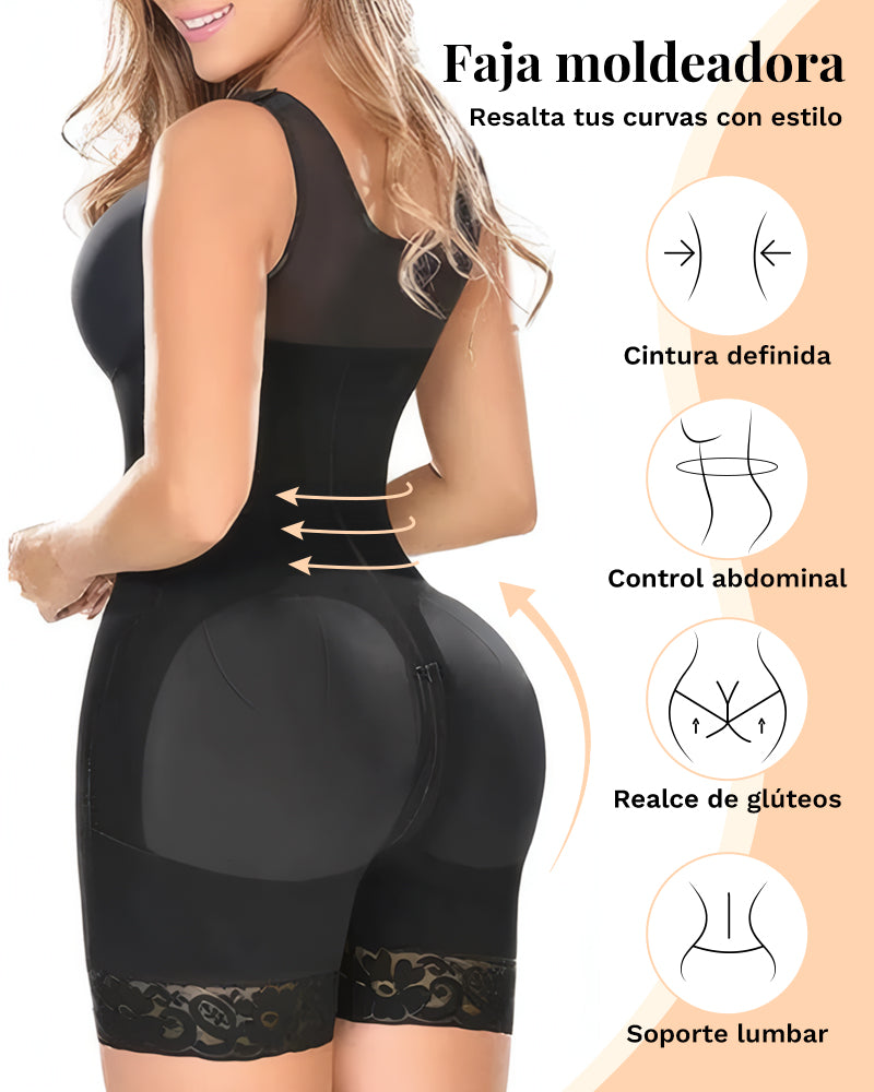 Faja moldeadora con broches y cremallera inferior