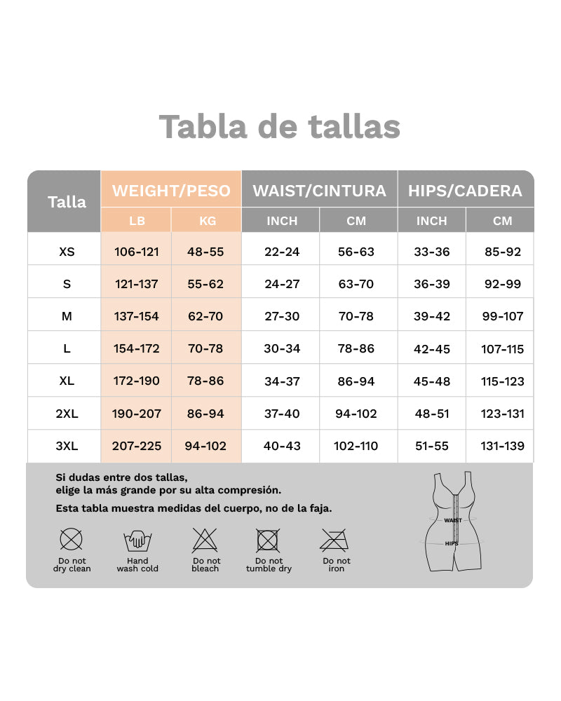 Faja plus size reductora y levanta glúteos