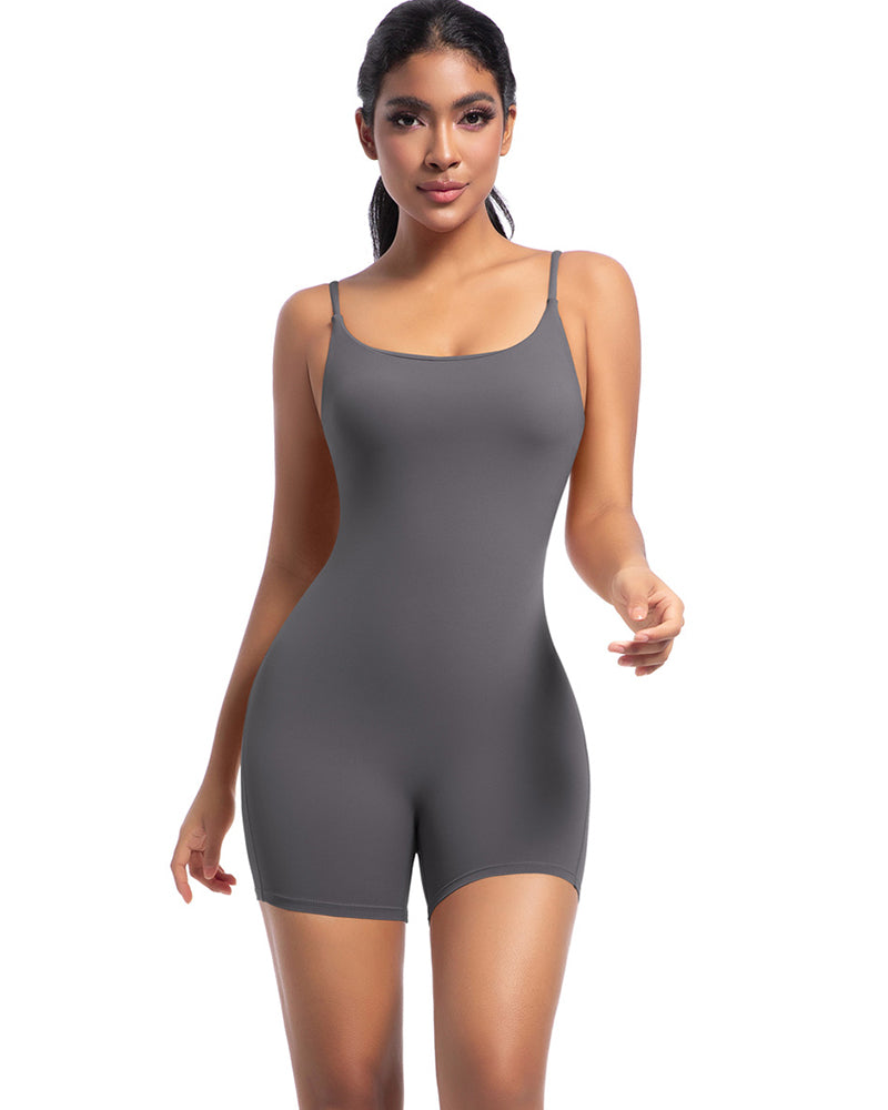 Enterizo deportivo corto con efecto segunda piel