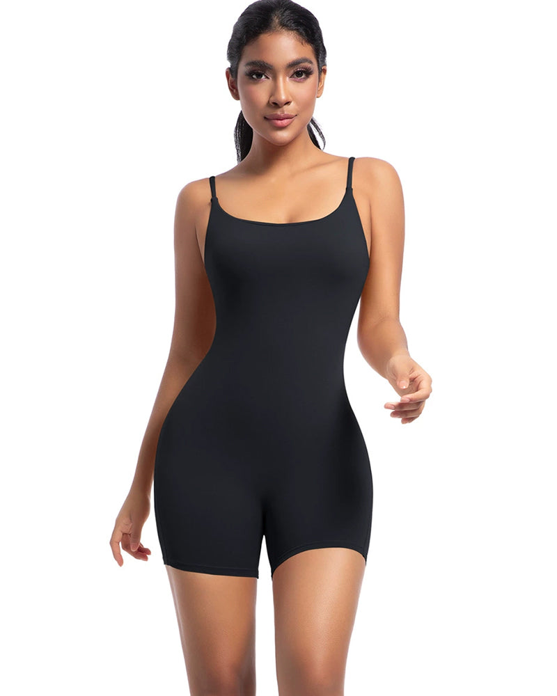 Enterizo deportivo corto con efecto segunda piel