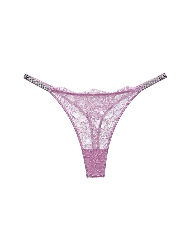 Curvvvy® BlossomLace – Tanga de encaje con detalles brillantes