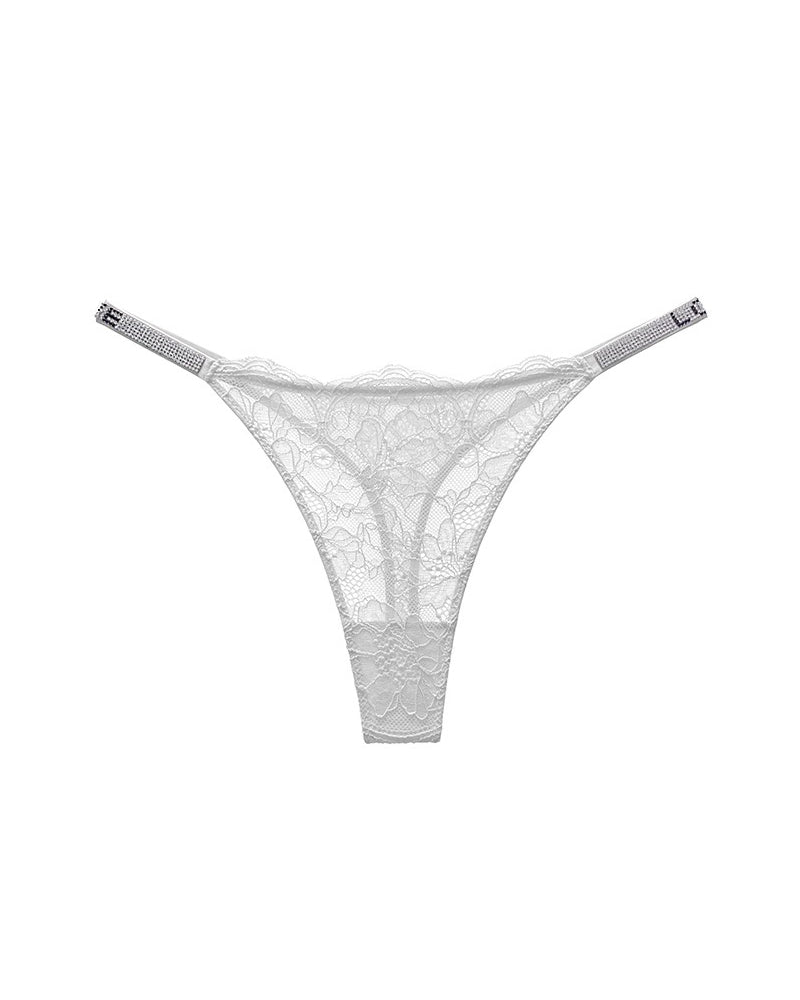 Curvvvy® BlossomLace – Tanga de encaje con detalles brillantes
