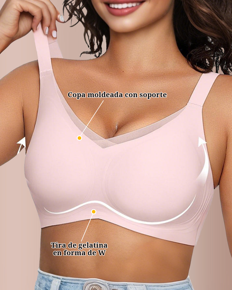 Curvvvy® Sujetador Escote en V con Malla Cruzada