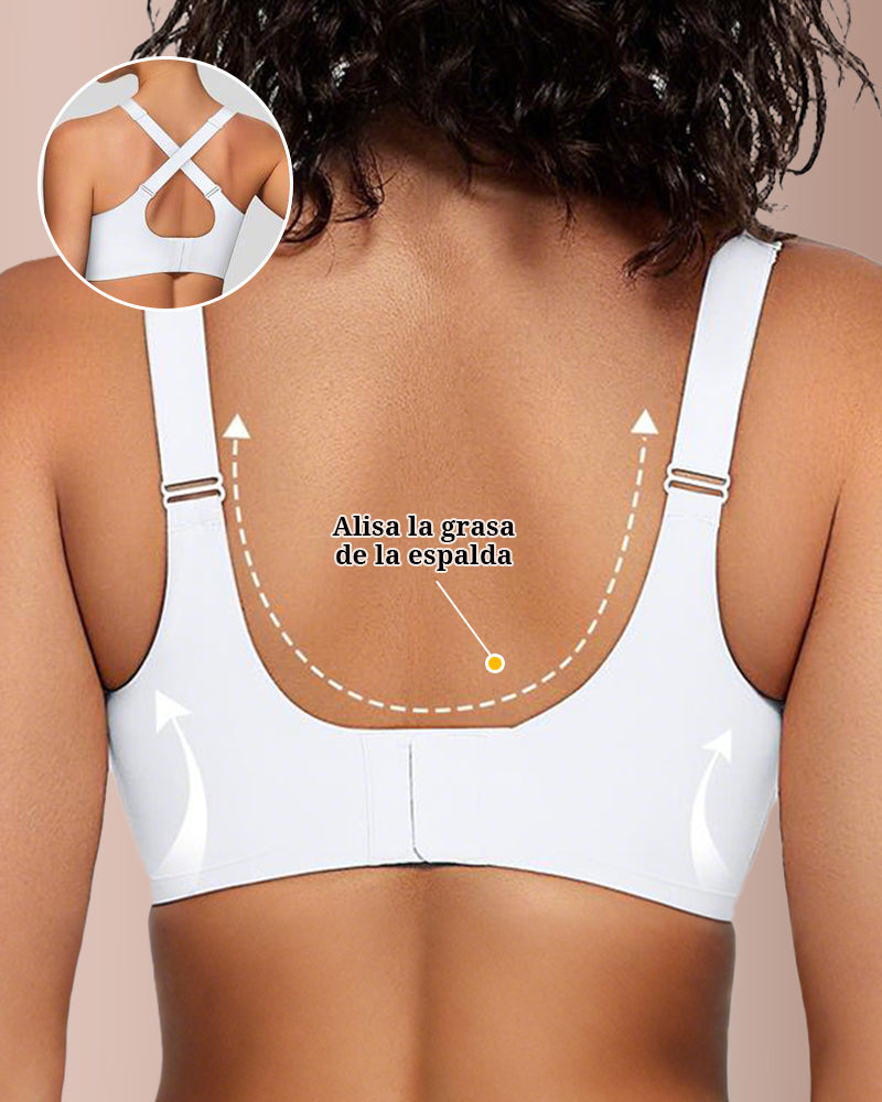 Curvvvy® Sujetador Escote en V con Malla Cruzada