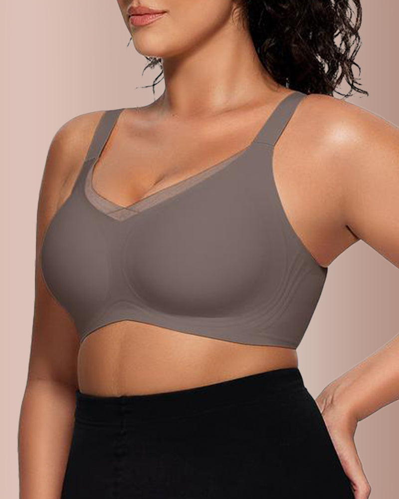 Curvvvy® Sujetador Escote en V con Malla Cruzada