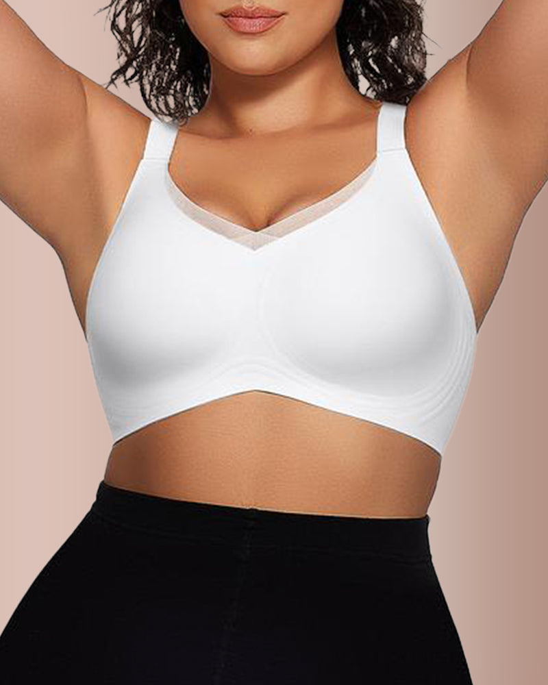 Curvvvy® Sujetador Escote en V con Malla Cruzada