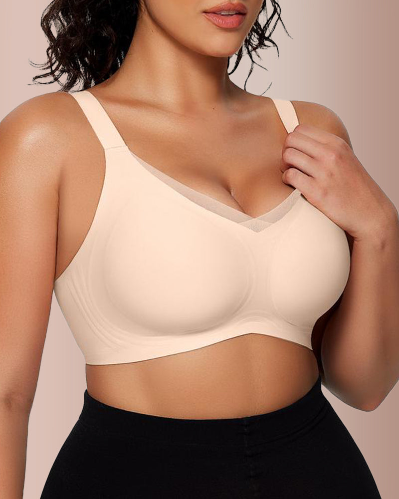 Curvvvy® Sujetador Escote en V con Malla Cruzada